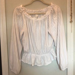 Off the shoulder white blouse
